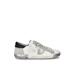 Philippe Model Mens Prsx Low Sneakers In White/Silver - NWT